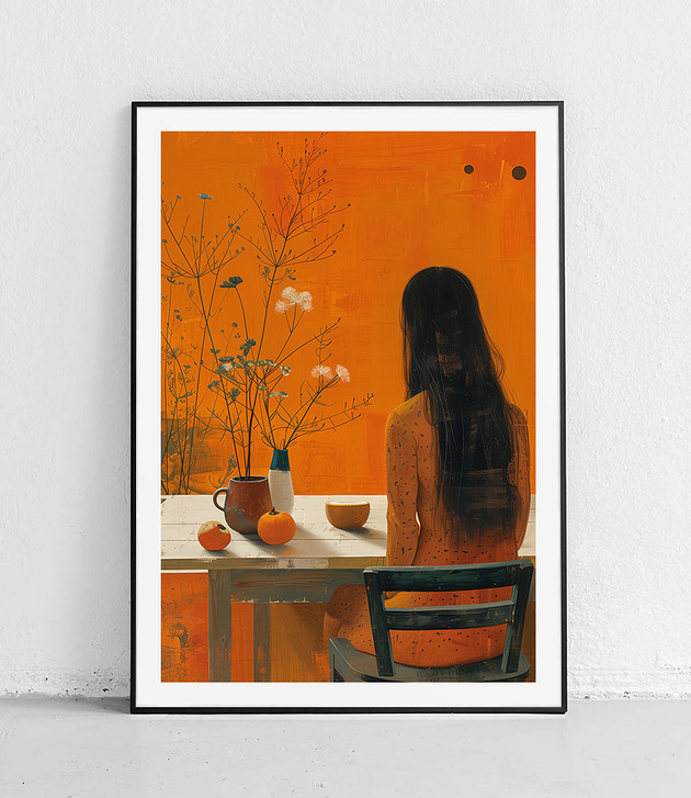 Plakat Pomarańczowe chwile przy stole