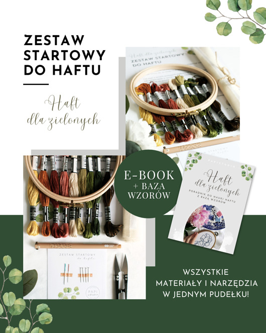 Zestaw startowy do haftu tamborek muliny do haftowania dla początkujących