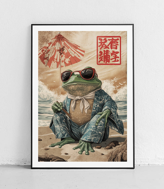 Plakat Żaba na wakacjach