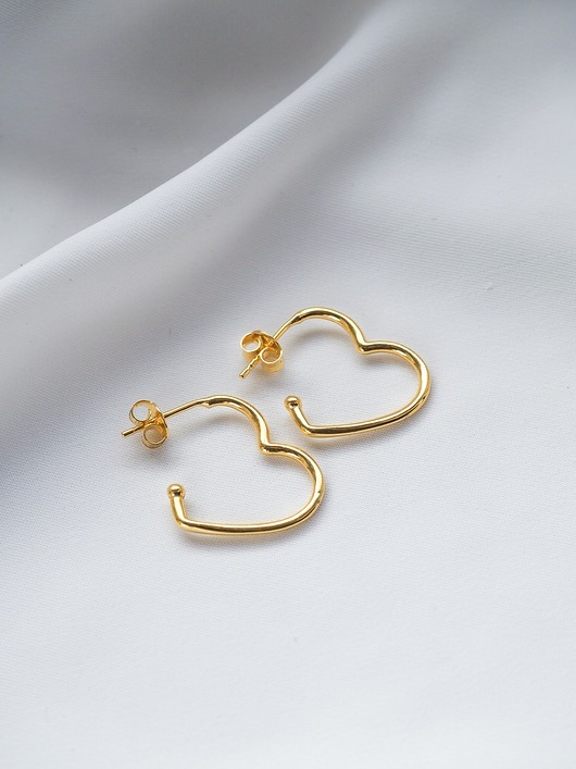 Kolczyki pozłacane serca HEART