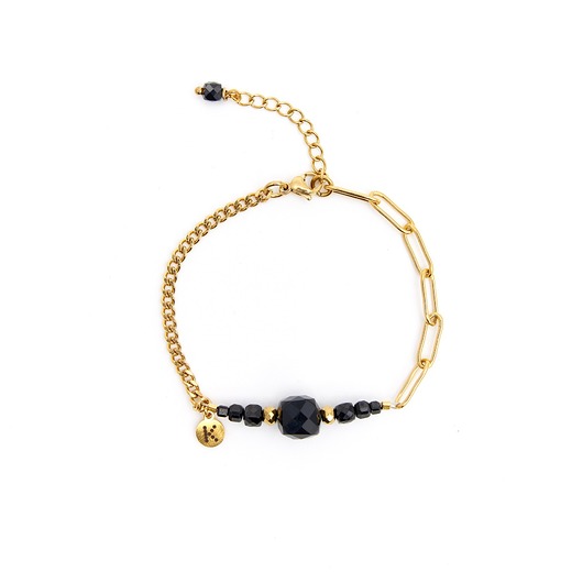 Bestseller Berlin! Bransoletka z kostek czarnego Turmalinu Pozłacana wersja