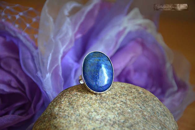 Lapis lazuli Pierścionek Srebro 925
