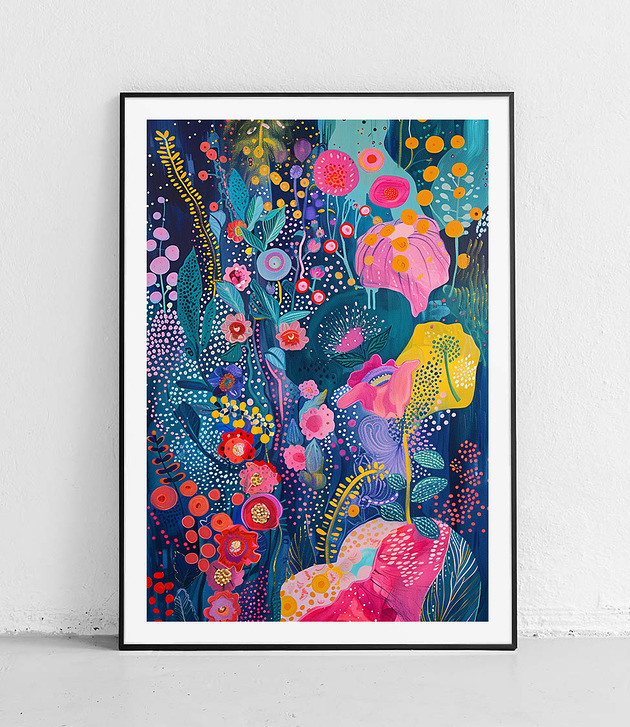 Plakat Magia kwiatów nocą