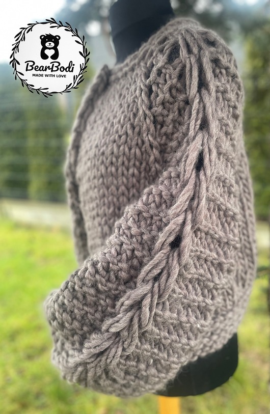 Sweter oversize 100% wełna handmade