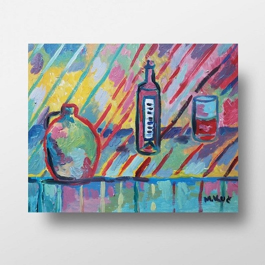 Obraz olejny do salonu martwa natura