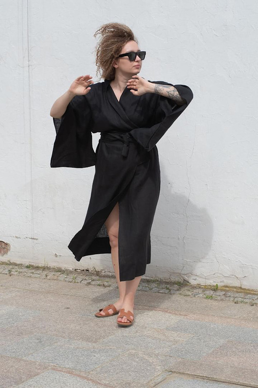Lniane kimono nr 8 100% LEN