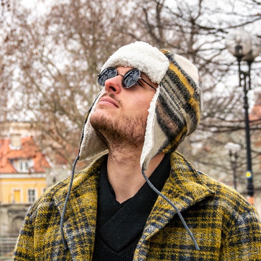 Ciepła Czapka W Stylu Aviator Z Nausznikami