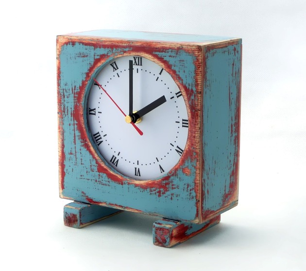 Zegar drewniany - cichy mechanizm BLUE