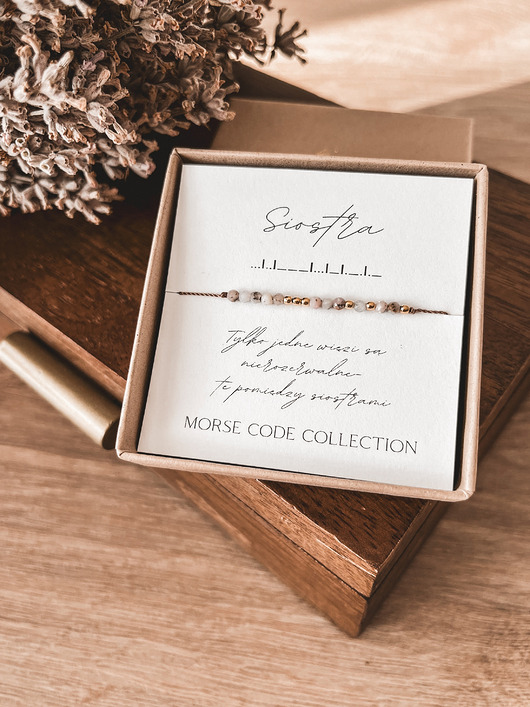 Bransoletka dla Siostry Morse Code Collection