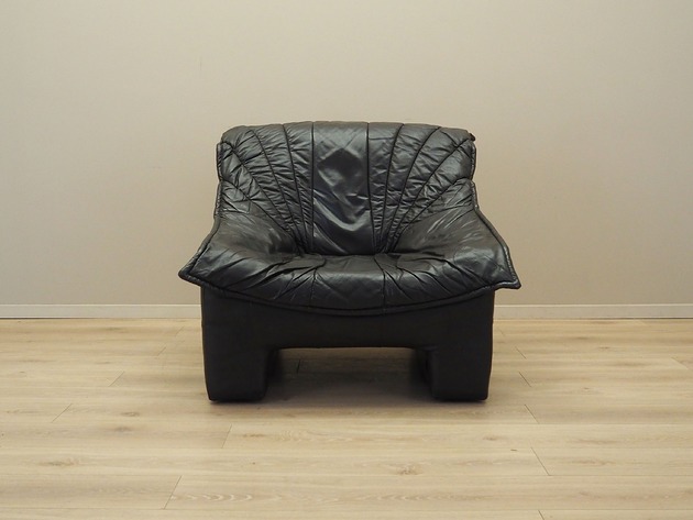 Fotel skórzany, włoski design, lata 60, produkcja: Włochy