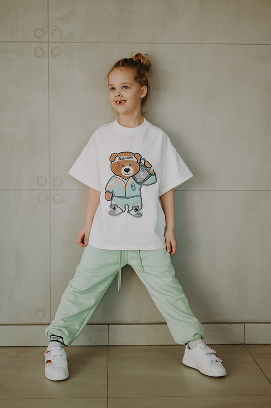 T-shirt oversize Funky Teddy cream