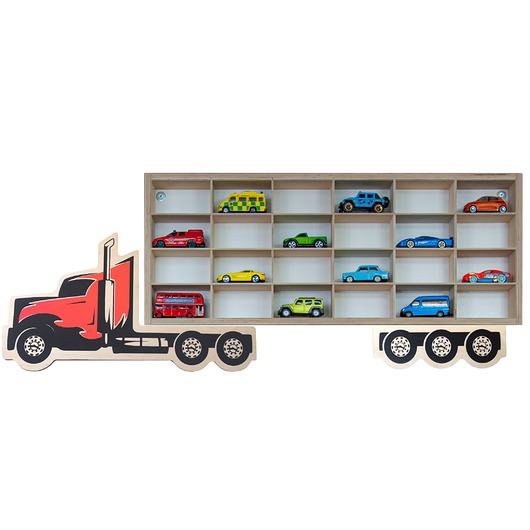 Drewniana półka w kształcie samochodu. Auto półka Hot Wheels - Garaż