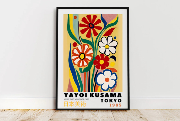 PLAKAT dekoracyjny retro kwiaty Yayoi Kusama, poster