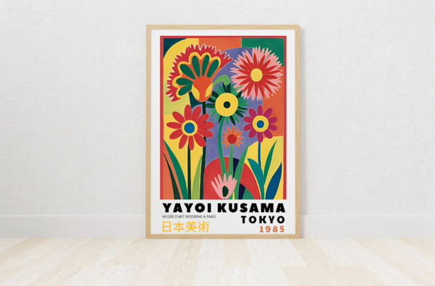 PLAKAT dekoracyjny retro kwiaty Yayoi Kusama, poster