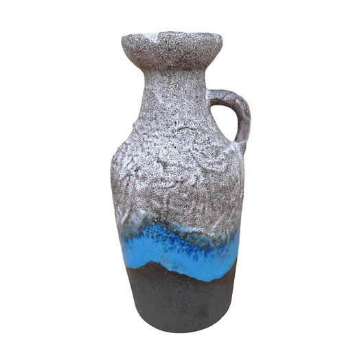 Ceramiczny wazon z uchem, fat lava, Strehla Keramik, Niemcy, lata 70.