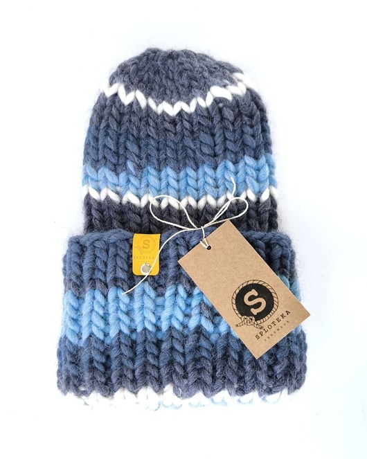 Niebieska wełniana czapka WOOLY COLOR 13