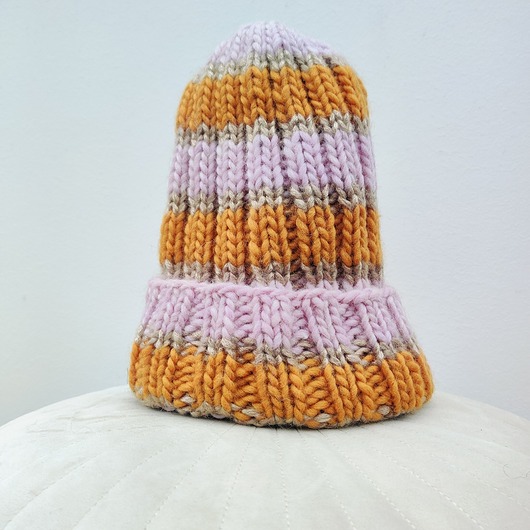 Wełniana czapka woolly pink & orange
