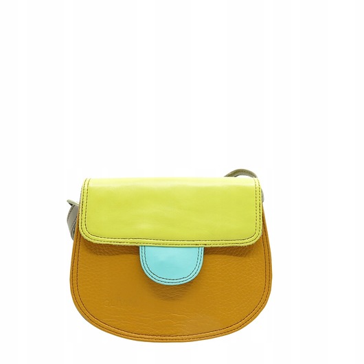 Torebka damska skórzana skóra naturalna listonoszka elegancka eko OLIVKA