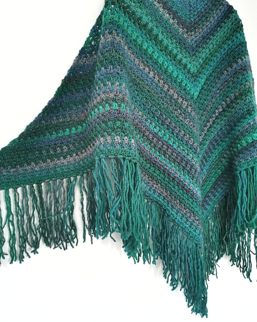 Chusta z frędzlami MAXCOLOR morska toń