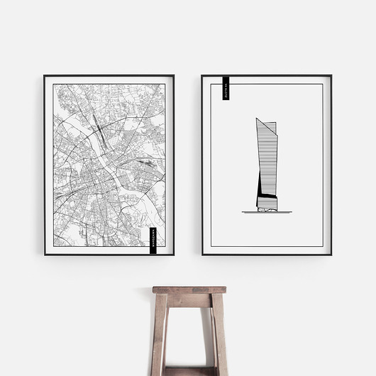 Zestaw 2 plakatów - Plakat Polska - Warszawa