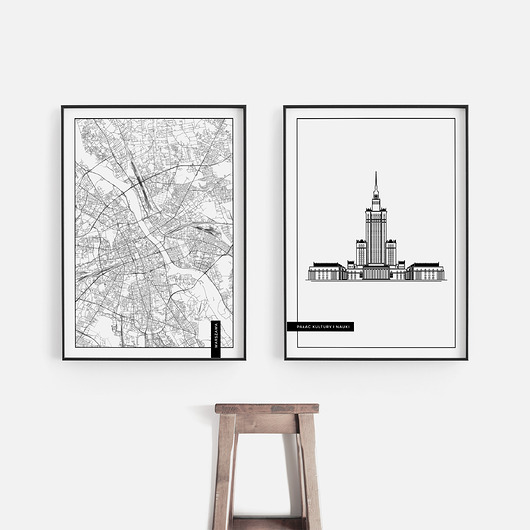 Zestaw 2 plakatów - Plakat Polska - Warszawa