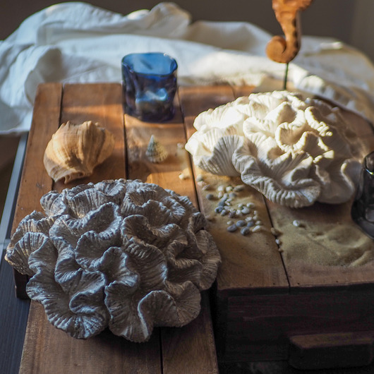 Duży koralowiec dekoracyjny- kremowy/beżowy, 23 cm