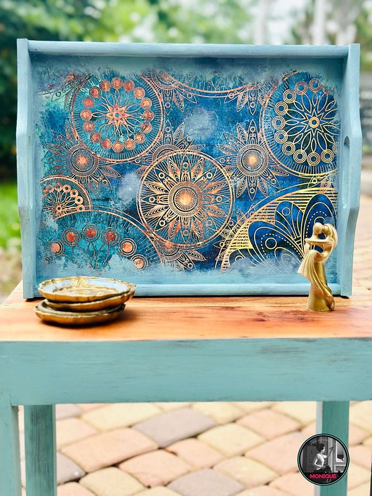 Turkusowa taca, orientalna, prezent