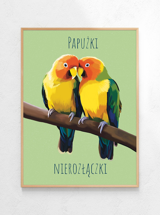 Plakat Papużki nierozłączki