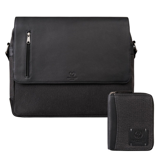 Portfel męski na zamek i torba męska na laptopa Paolo Peruzzi ZUP-140