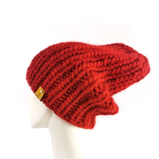 Wełniana czapka zimowa WOOLY czerwona