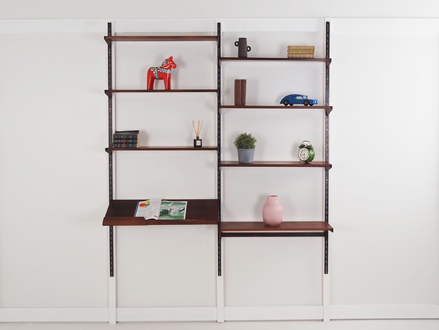 Regał systemowy palisandrowy, duński design, lata 60, Kai Kristiansen
