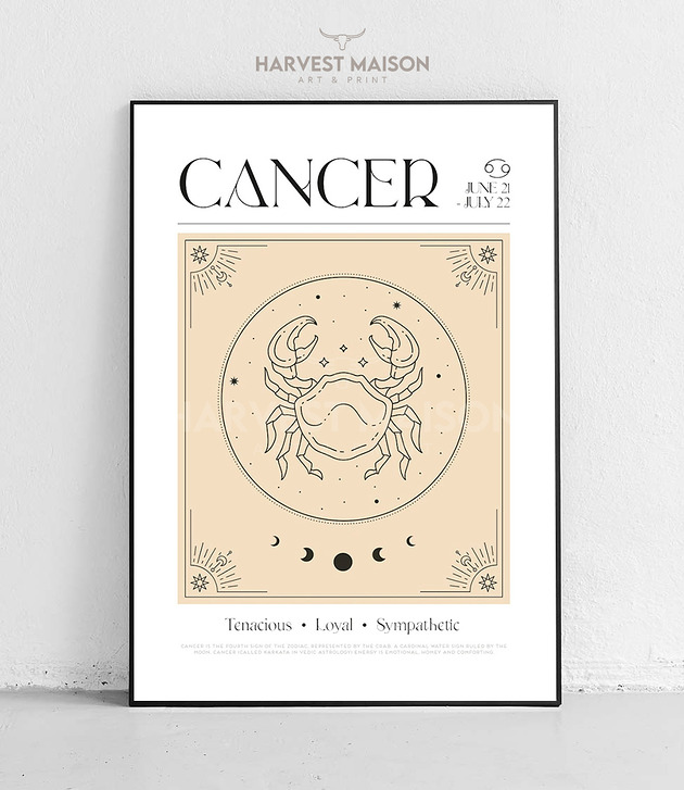 Plakat Znak Zodiaku Mystical Art Rak Prezent Dla Niej