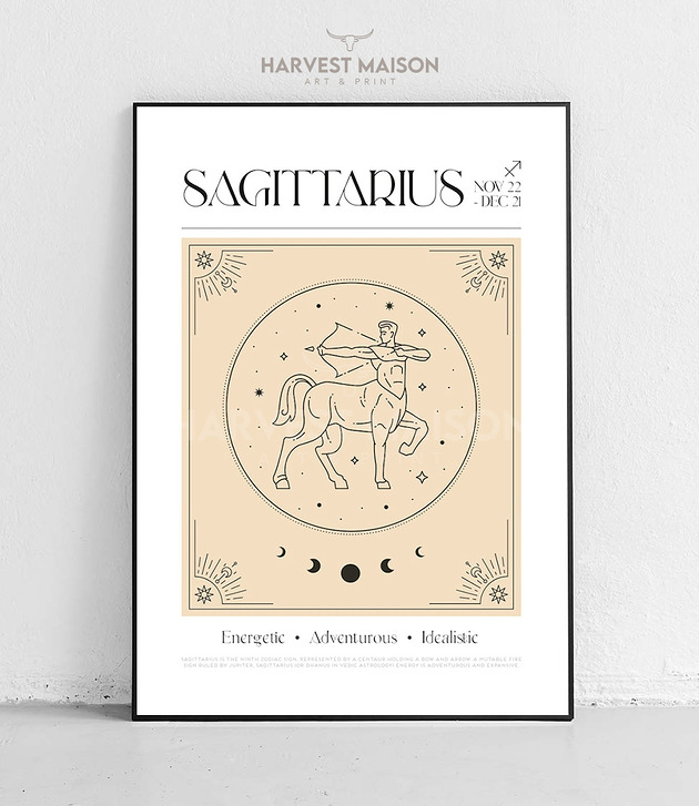 Plakat Znak Zodiaku Mystical Art Strzelec Prezent Dla Niej