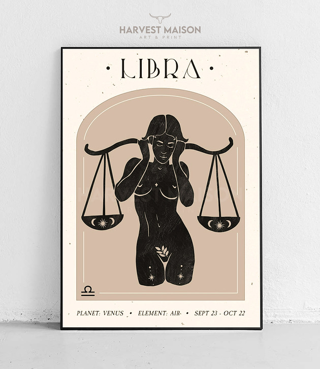 Plakat Pomysł na prezent Zodiakalna Kobieta Znak Zodiaku Waga