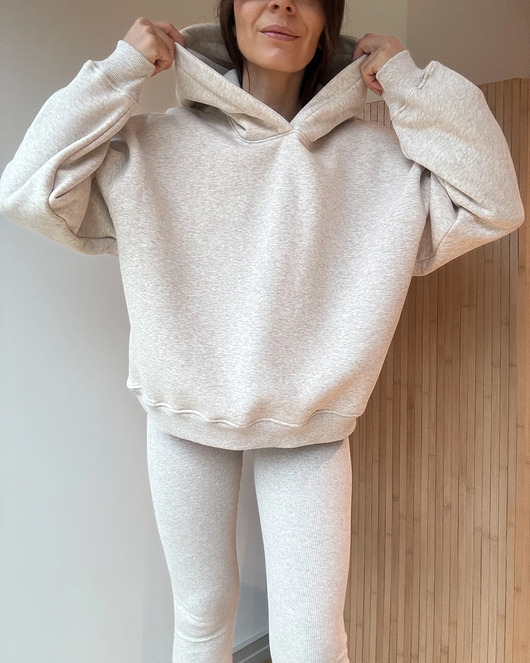 Bluza Soho light mocca melange z kapturem