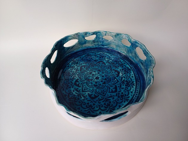 Duża patera ceramiczna mandala