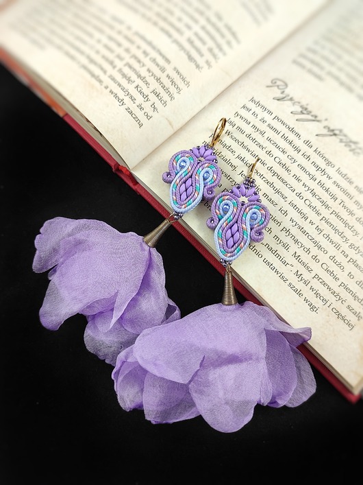 Kolczyki sutasz Little One Kwiaty Fairy soutache