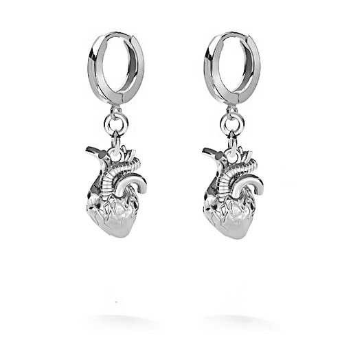 Kolczyki anatomiczne serca- srebro
