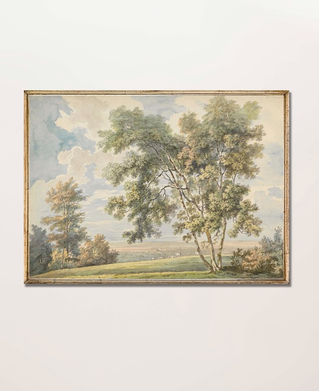 Plakat Vintage Krajobraz z drzewami 1