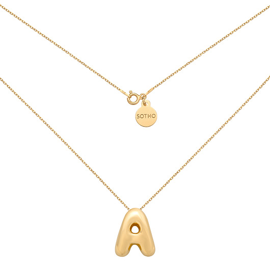 Złoty naszyjnik z balonową literą