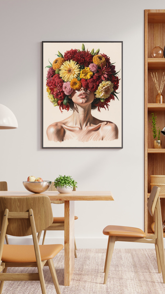 Plakat Kobieta Kwiaty
