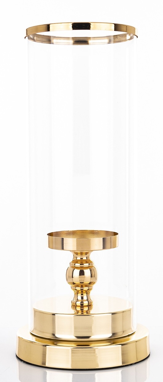 Świecznik złoty z kloszem 36x15 cm KANDILA - II