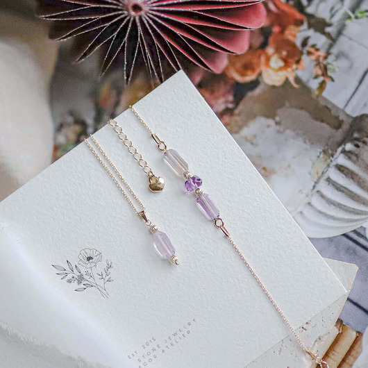 Zestaw naszyjnik z bransoletką Ametryn