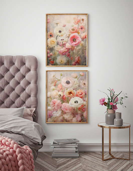 Zestaw plakatów - Pastelowe kwiaty (set160)