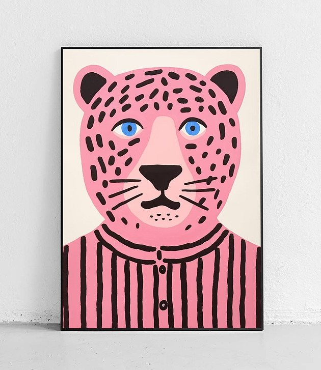 Plakat Stylowy różowy lampart
