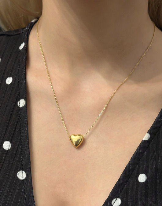 Naszyjnik srebrny pozłacany z małym sercem