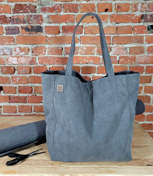 Lazy bag torba grafitowa na zamek / vegan