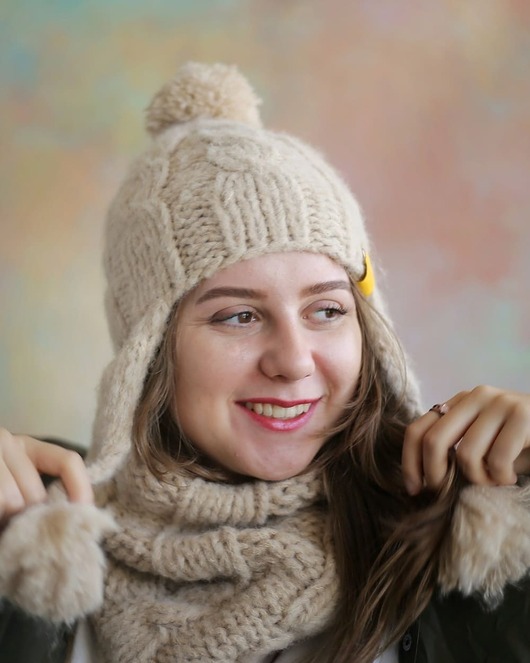 Czapka z nausznikami LULLABY alpaka