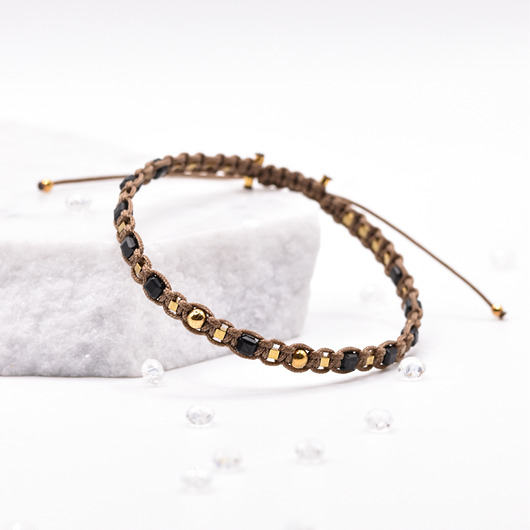 Pleciona bransoletka z czarnym turmalinem