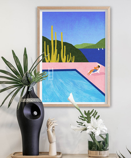Lato nad basenem - plakat 50x70 cm